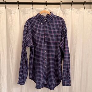 Ralph Lauren Navy and Red Windowpane Button-Down Shirt